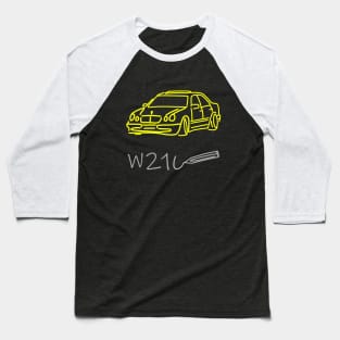 Mercedes W210 front view simple sketch grey yellow Baseball T-Shirt